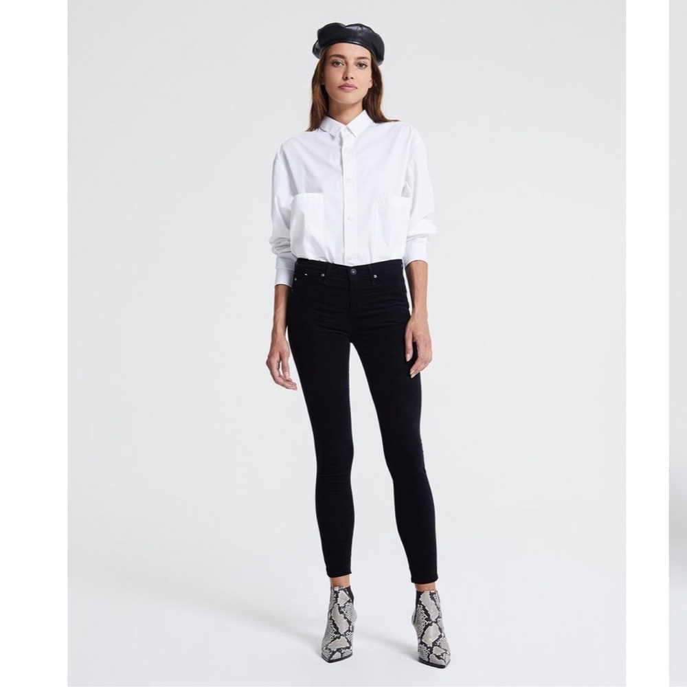 AG black velvet jeans